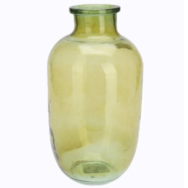 H&S Collection Bloemenvaas San Remo - glas - groen transparant - D18 x H35 cm - Vazen