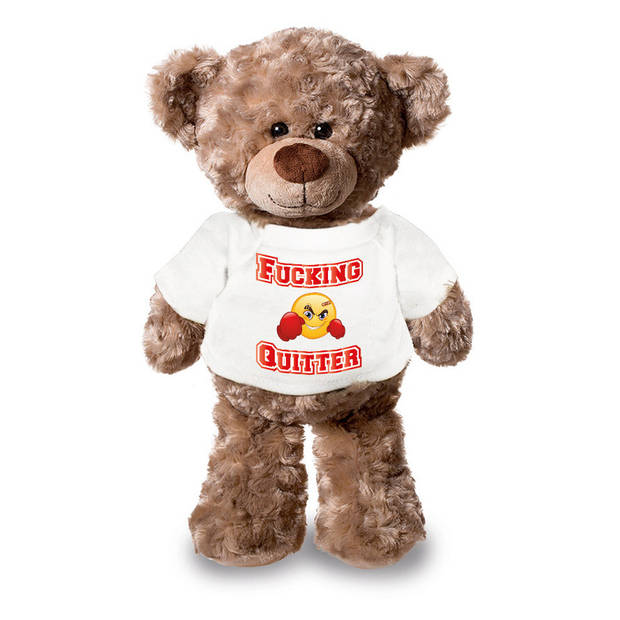 Afscheidscadeau collega - teddybeer - grappig - fucking quitter - 24 cm - Knuffelberen