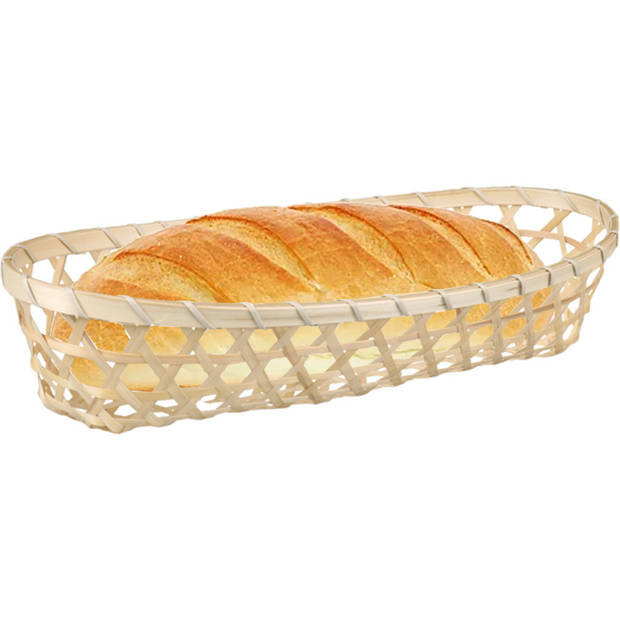 Broodmandje/stokbrood mandje - bamboe hout - 39 x 12 x 8 cm - broodmand