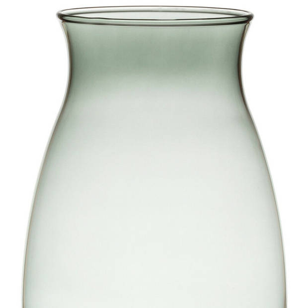 Bloemenvaas Julia - Donkergrijs transparant - glas - D10 x H20 cm - Vazen
