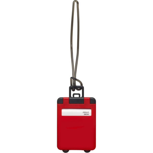 Kofferlabel Jenson - 4x - rood - 8 x 5.5 cm - reiskoffer/handbagage label - Bagagelabels