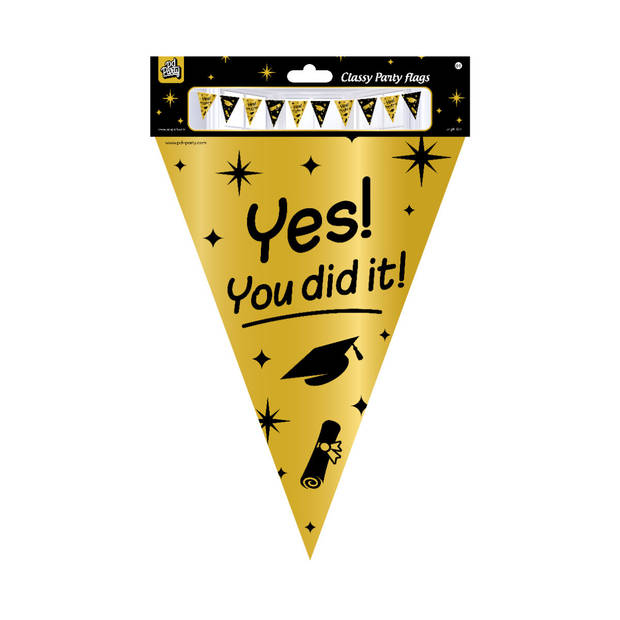 Paperdreams Geslaagd thema party versiering set You did it - Vlaggenlijn/prikkers/12x ballonnen - Feestpakketten