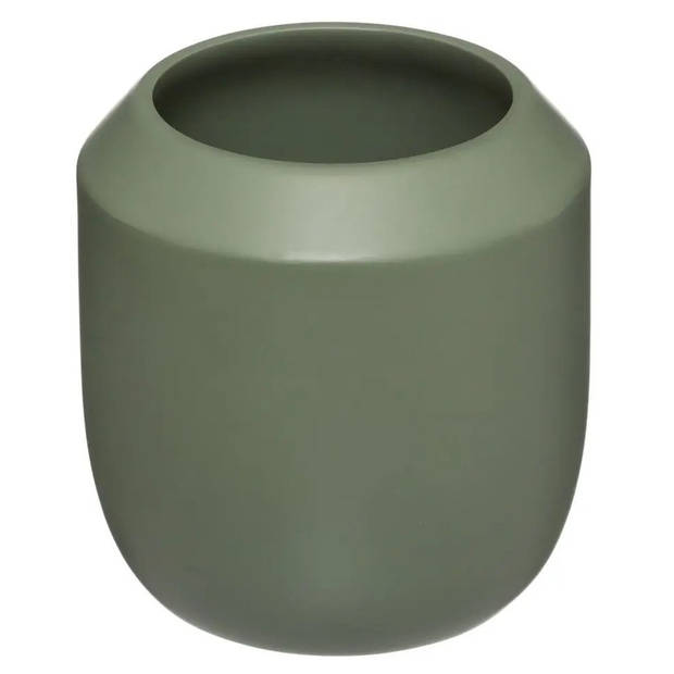 2x stuks WC-/toiletborstel met houder rond kaki groen polyresin 39 cm - Toiletborstels