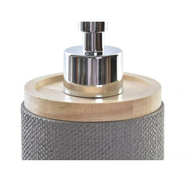 Toiletborstel met houder 38 cm en zeeppompje 300 ml polystone/hout - Badkameraccessoireset
