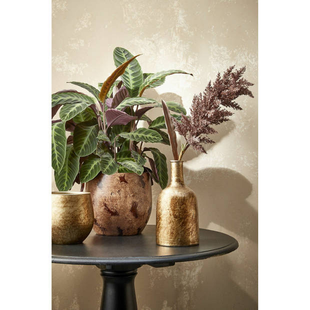 Mica Decorations pampasgras pluim losse steel/tak - 2x - bruin - 88 cm - decoratie kunst graspluimen - Kunstplanten