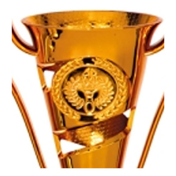 Luxe trofee/prijs beker met oren - brons - kunststof - 17 x 11 cm - sportprijs - Fopartikelen