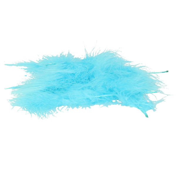 Hobby knutsel veren - 60x - turquoise blauwi¿½- 7 cm - sierveren - decoratie - Hobbydecoratieobject