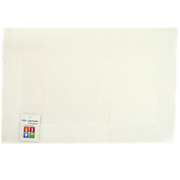 Placemats Hampton - 6x - wit - PVC - 30 x 45 cm - Placemats