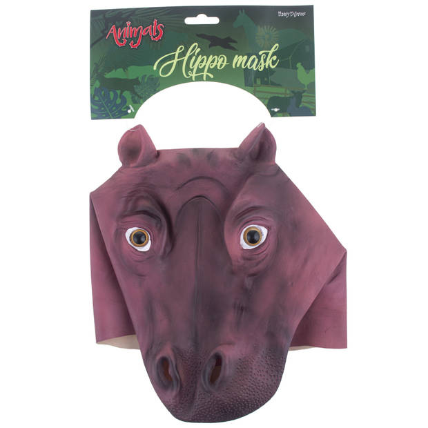 Funny Fashion Dierenmasker/verkleed masker - Nijlpaard - latex - volwassenen - Verkleedmaskers