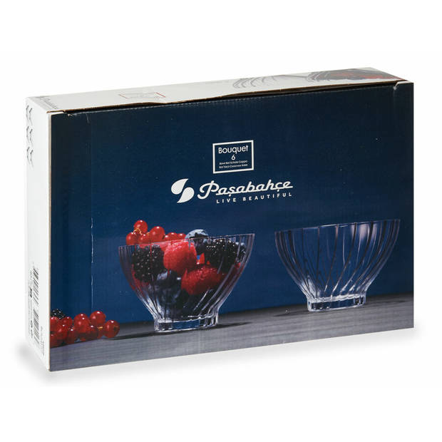 Pasabahce ijcoupes/ijsjes/dessert serveer schaaltjes - set 18x stuks - bewerkt glas - 290 ml - IJsjeshouders