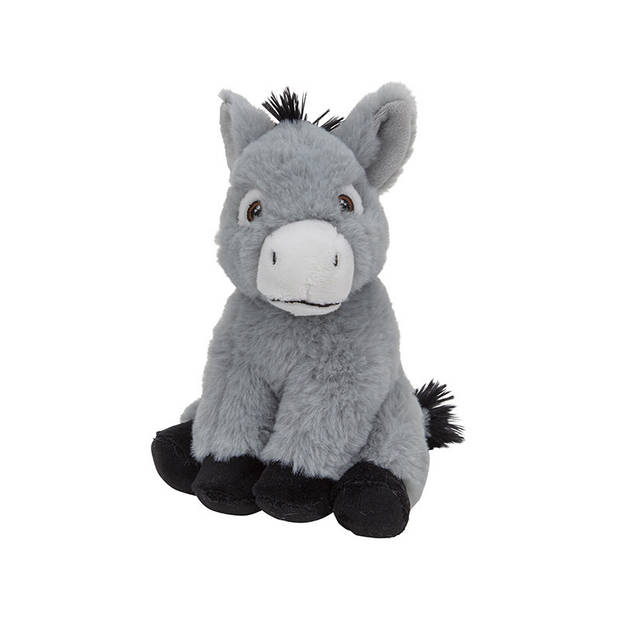 Pluche dieren knuffels Ezel van 16 cm - Knuffel boederijdieren