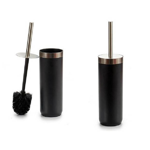 Badkamer accessoires set 2-delig zwart zeeppompje en toiletborstel - Badkameraccessoireset