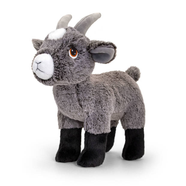 Pluche knuffel boerderijdieren voordeelset koe en geit van 25 cm - Knuffel boederijdieren