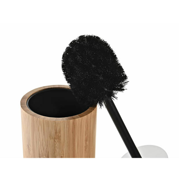 Items Toiletborstel - bamboe hout - bruin zwart- 37 x 10 cm - Toiletborstels