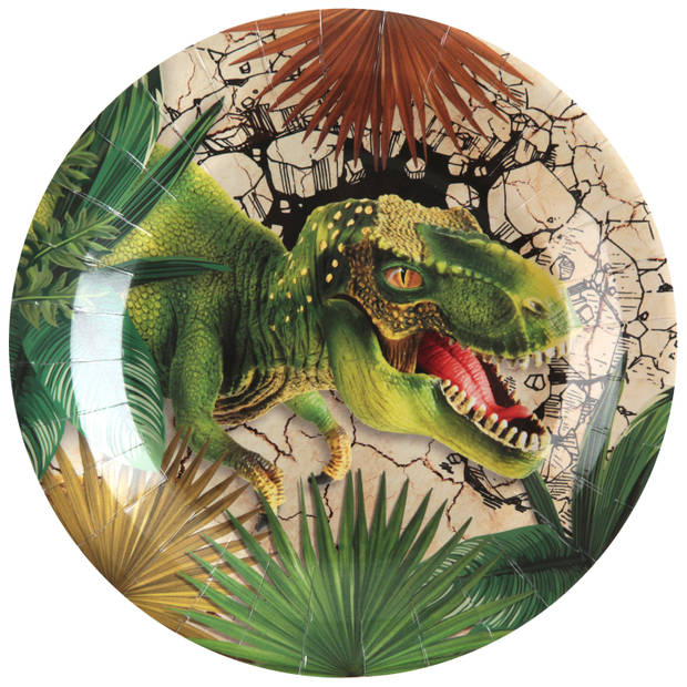 Dinosaurus feest wegwerp servies set - 10x bordjes / 10x bekers - Feestpakketten
