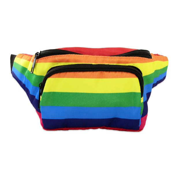 Heuptasje voor volwassenen - Verkleed/Pride artikel - Regenboog vlag kleuren print - Verkleedtassen