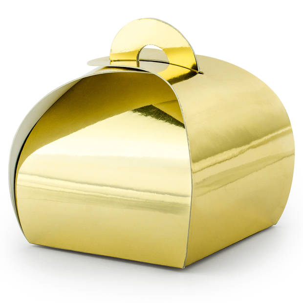 PartyDeco cadeaudoosje Bonbon Goud - Bruiloft - 20x - goud - 6 x 6 cm - Cadeaudoosjes