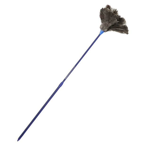 Plumeau/duster - Struisvogel veren - blauw/grijs - 78 cm - plumeaus
