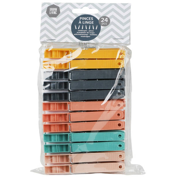 Urban Living Jumbo Size wasknijpers - 24x - kunststof - 9.5 cm - Knijpers