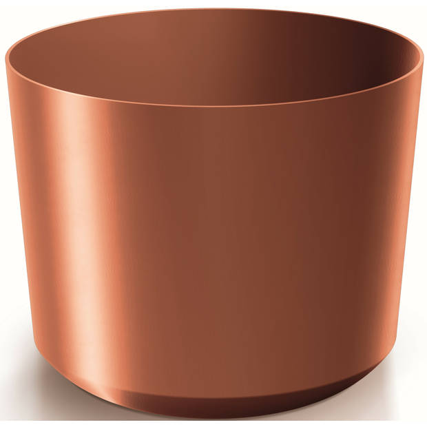 Prosperplast Plantenpot/bloempot Babylon - 2x - kunststof - buiten/binnen - koper - D24 x H24 cm - Plantenpotten