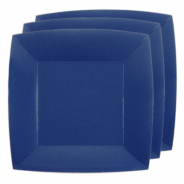 Santex servies set karton - 10x bordjes/20x servetten - kobalt blauw - Feestbordjes