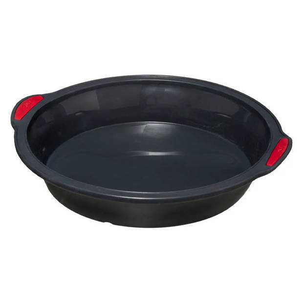 Secret de Gourmet Taarten bakken bakvorm Backery Pro - siliconen - anti-aanbak laag - zwart - 24 x 6.2 cm - Bakringen