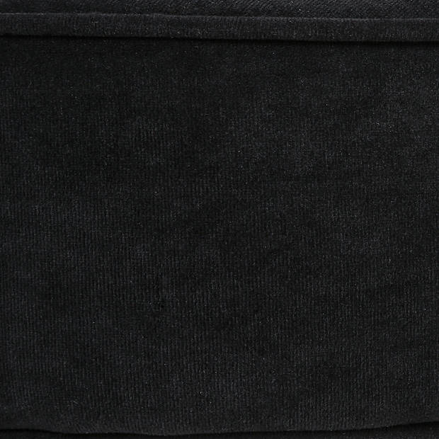 Atmosphera Zit krukje/bijzet stoel - 2x - hout/stof - zwart fluweel - D35 x H40 cm - Krukjes