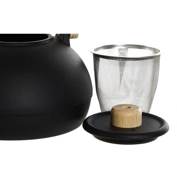 Items Kitchen Theepot - gietijzer - 900 ml - mat zwart - Theepotten