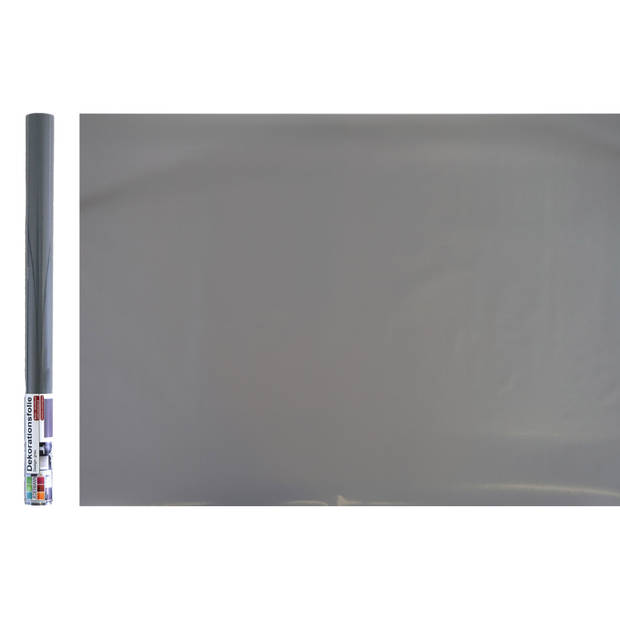 Decoratie plakfolie - grijs&nbsp;- 45 cm x 2 m - zelfklevend - Meubelfolie