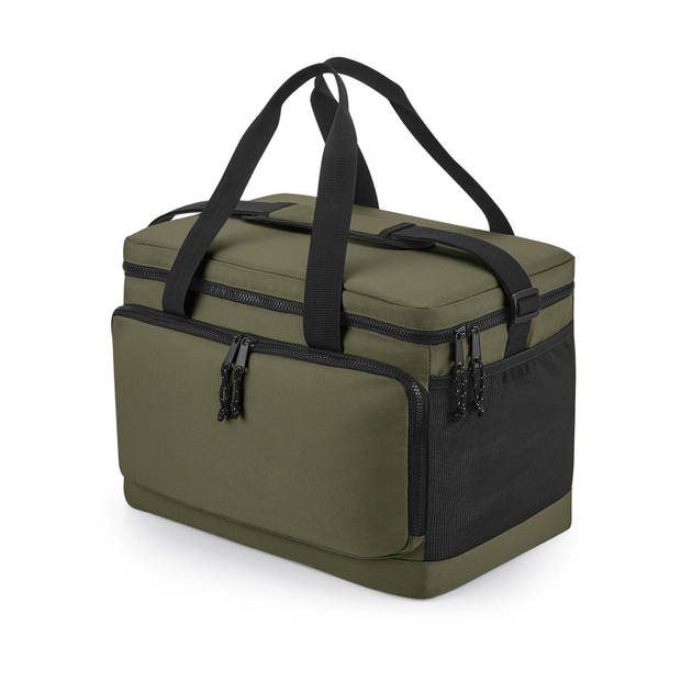 Bagbase Grote strand/camping koeltas model Bali - 40 x 26 x 28 cm - 2 vakken - army groen - Koeltas