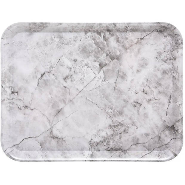 5Five Dienblad/serveer tray Marble - Melamine - creme wit - 33 x 43 cm - Dienbladen