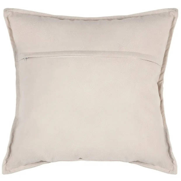 Atmosphera Bank/sierkussens huiskamer Sophia - 45 x 45 cm - Ivoor wit - polyester - met rits - Sierkussens