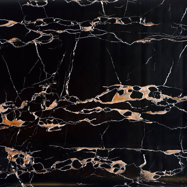 Decoratie plakfolie - 3x - marmer patroon zwart/goud - 45 cm x 2 m - zelfklevend - Meubelfolie