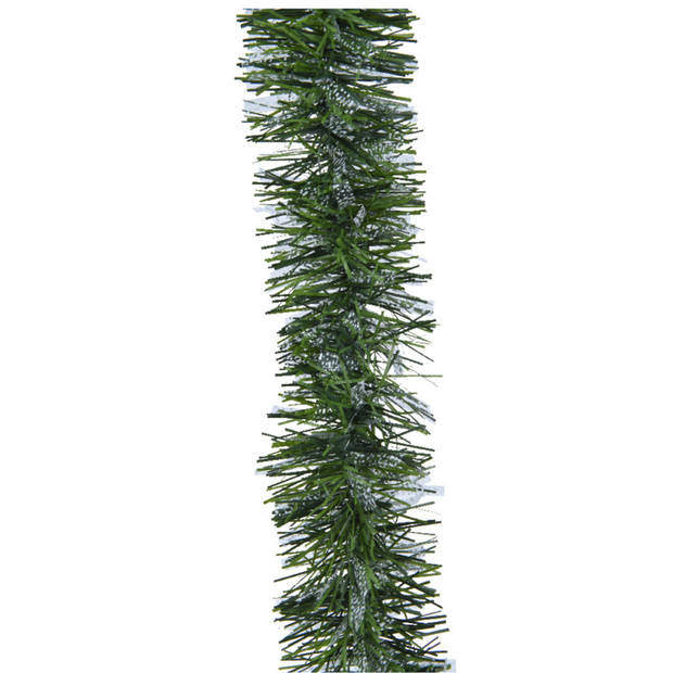 Glazen piek 26 cm glans - met kerstslinger 270 cm - donkergroen - kerstboompieken