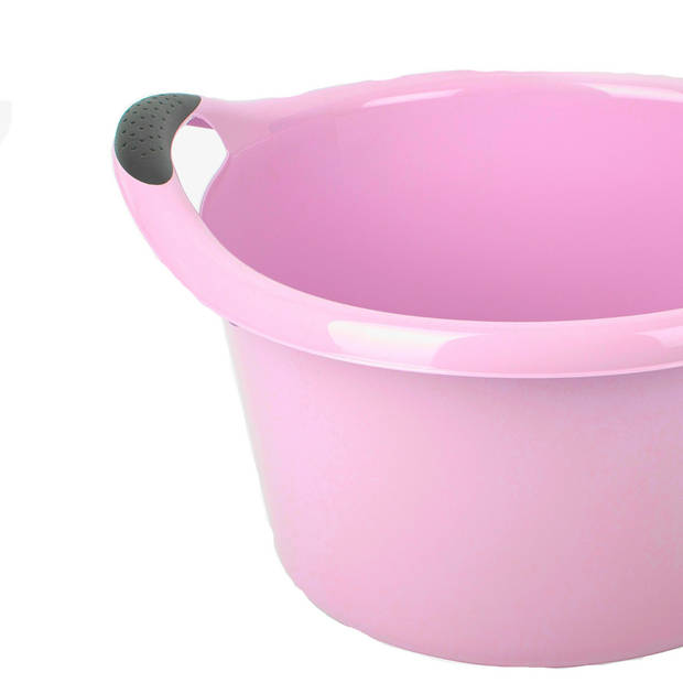 Afwasbak teil - 15 liter - licht roze - kunststof - 42 x 39,5 x 25 cm - Afwasbak