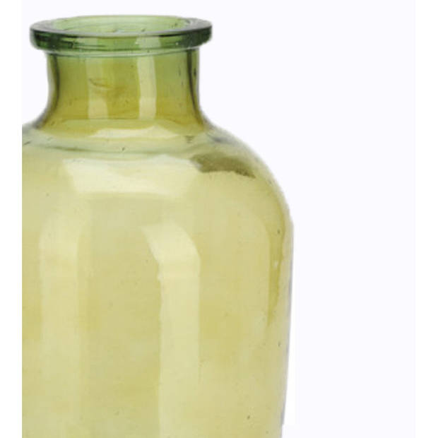 H&S Collection Bloemenvaas San Remo - glas - groen transparant - D18 x H35 cm - Vazen