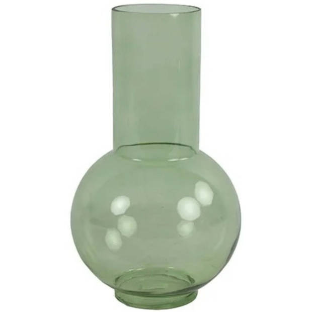 Countryfield Bloemenvaas Catlin - groen - transparant glas - D20 x H36 cm - Vazen