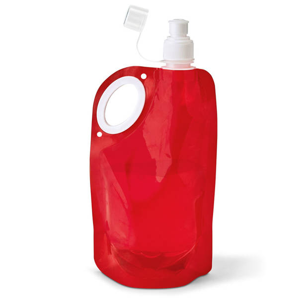 Waterfles/drinkfles opvouwbaar - 10x - rood - kunststof - 770 ml - schroefdop - waterzak - Drinkflessen