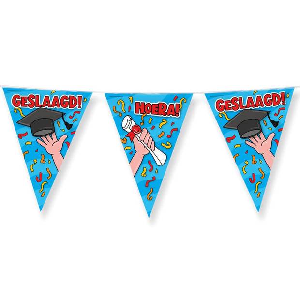 Paperdreams Geslaagd thema party versiering set Hoera - Vlaggenlijn en 16x ballonnen - Feestpakketten
