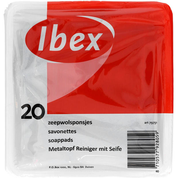 Ibex Zeepwolsponsjes - 20x - hardnekkig vuil - metaal - zilver/roze - Sponzen