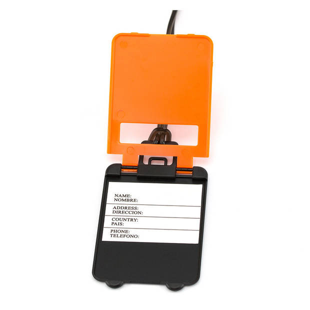 Kofferlabel Wanderlust - oranje - 9 x 5.5 cm - reiskoffer/handbagage label - Bagagelabels