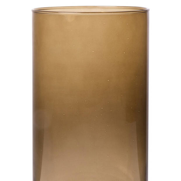 Bloemenvaas Neville - lichtbruin transparant - glas - D16 x H30 cm - Vazen