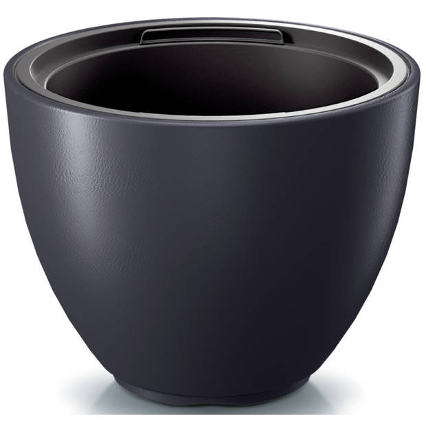 Prosperplast Plantenpot/bloempot Sevilla - 2x - buiten/binnen - kunststof - antraciet - D39 x H30 cm - Plantenpotten