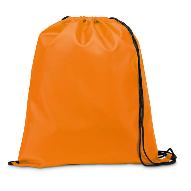 Gymtas/lunchtas/zwemtas met rijgkoord - 2x - voor kinderen - oranje - 35 x 41 cm - Rugzak