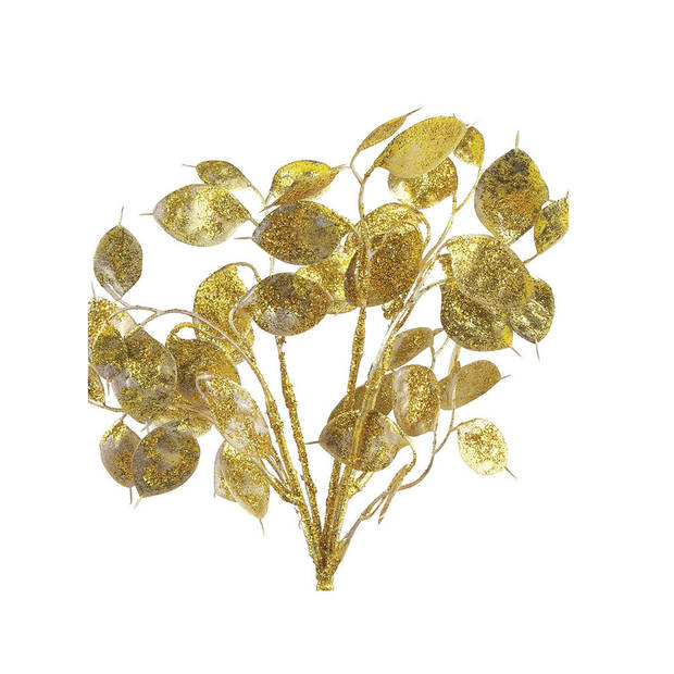 Countryfield kunsttak Lunaria - goud glitter - 40 cm - kunststof - Kunstbloemen