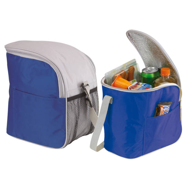 Kleine koeltas/Lunch tas model Glaciaal - 2x - 23 x 16 x 26 cm - 1 vaks - blauw/grijs - 9 Liter - Koeltas