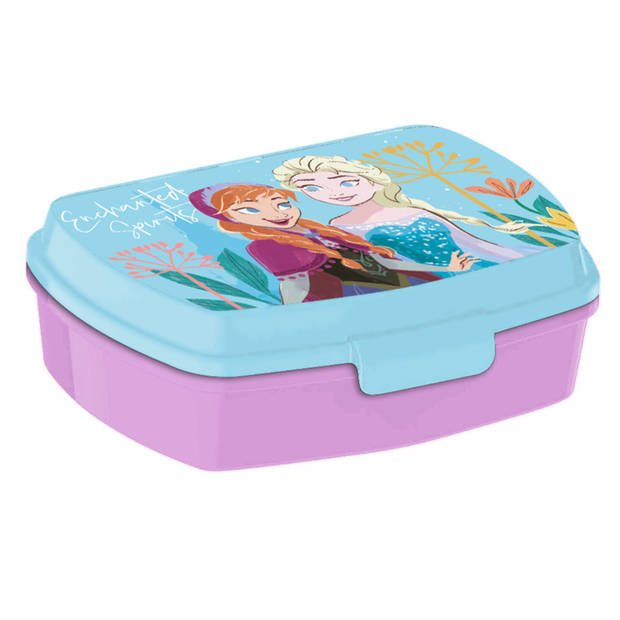 Disney Frozen lunchbox set voor kinderen - 3-delig - blauw - incl. gymtas/schooltas - Lunchboxen