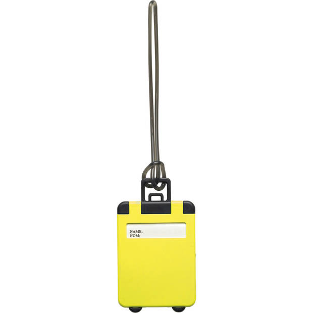 Kofferlabel Jenson - 4x - geel - 8 x 5.5 cm - reiskoffer/handbagage label - Bagagelabels