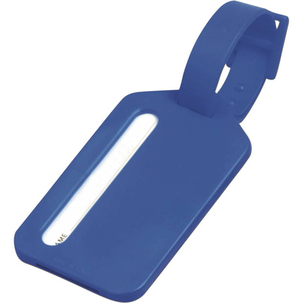 Kofferlabel Janina - 2x - blauw - 9 x 5 cm - reiskoffer/handbagage label - Bagagelabels