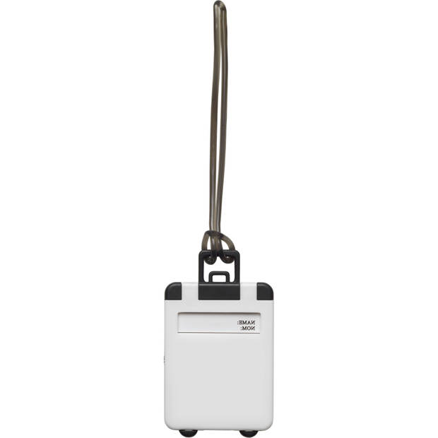 Kofferlabel Jenson - 2x - wit - 8 x 5.5 cm - reiskoffer/handbagage label - Bagagelabels